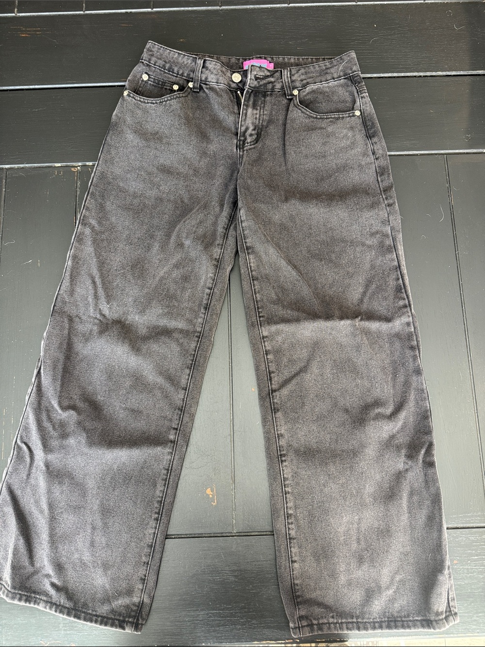 Edikted Women's Washed Black Baggie Jeans